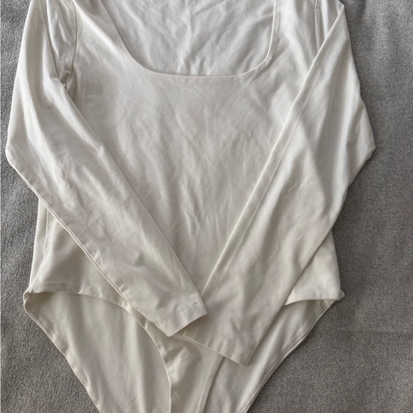 All Saints Cream Long Sleeve Bodysuit - Picture 1 of 5